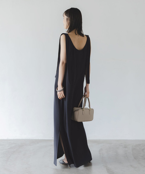 【美品】Noble ウォッシャブルジョーゼット2wayワンピース ノーブル NOBLE 【洗える】ニットライクジョーゼット2way