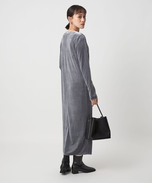 green label relaxing（グリーンレーベルリラクシング）の「ベロア ワンピース（ワンピース・レディース・ライトブルー/ブラック/ダークブラウン・FREE）」の8枚目の写真