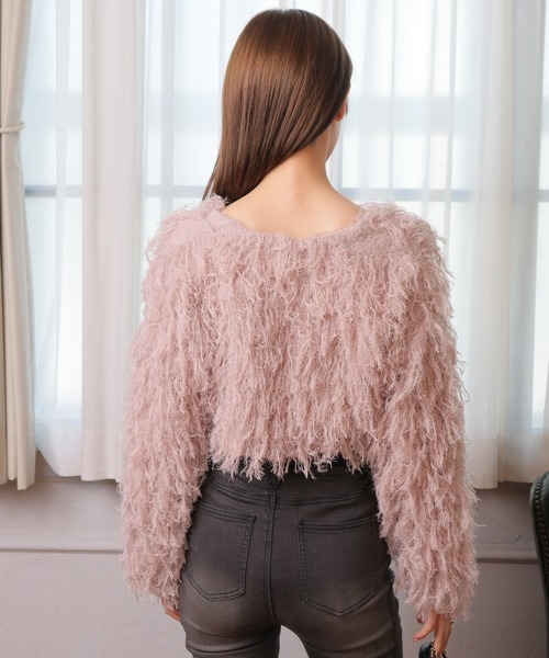 LIPSERVICE(リップサービス)の「ボリュームフリンジカーディガン(カーディガン/ボレロ・レディース・ピンク/アイボリー/チャコールグレー・FREE)」の10枚目の写真