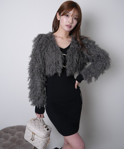 LIPSERVICE(リップサービス)の「ボリュームフリンジカーディガン(カーディガン/ボレロ・レディース・ピンク/アイボリー/チャコールグレー・FREE)」の13枚目の写真