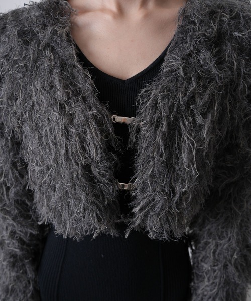LIPSERVICE(リップサービス)の「ボリュームフリンジカーディガン(カーディガン/ボレロ・レディース・ピンク/アイボリー/チャコールグレー・FREE)」の14枚目の写真