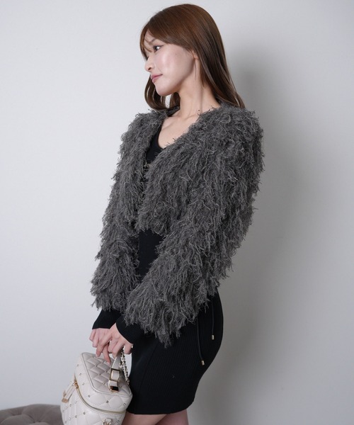 LIPSERVICE(リップサービス)の「ボリュームフリンジカーディガン(カーディガン/ボレロ・レディース・ピンク/アイボリー/チャコールグレー・FREE)」の15枚目の写真