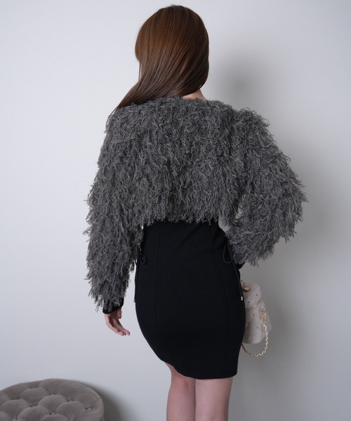 LIPSERVICE(リップサービス)の「ボリュームフリンジカーディガン(カーディガン/ボレロ・レディース・ピンク/アイボリー/チャコールグレー・FREE)」の16枚目の写真