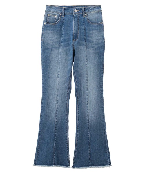 GeeRA（ジーラ）の「【S-LLサイズ展開】センターシームフレアデニムパンツ（デニムパンツ・レディース・ネイビー/ブルー・SMALL/MEDIUM/LARGE/X-LARGE）」の13枚目の写真