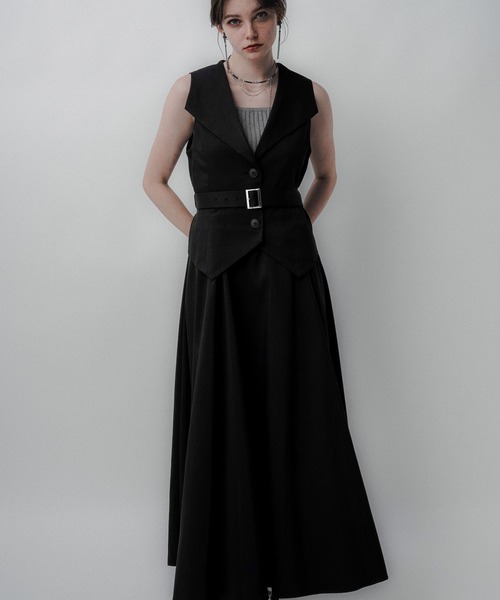 HARE（ハレ）の「Vネックレイヤードライクワンピース(HARE)（ワンピース・レディース・ブラウン/ブラック/ブラック系その他/ボルドー・FREE）」の10枚目の写真