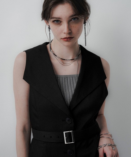 HARE（ハレ）の「Vネックレイヤードライクワンピース(HARE)（ワンピース・レディース・ブラウン/ブラック/ブラック系その他/ボルドー・FREE）」の12枚目の写真