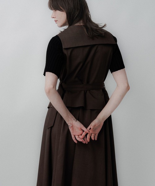 HARE（ハレ）の「Vネックレイヤードライクワンピース(HARE)（ワンピース・レディース・ブラウン/ブラック/ブラック系その他/ボルドー・FREE）」の15枚目の写真