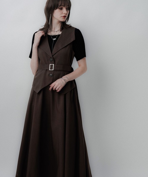 HARE（ハレ）の「Vネックレイヤードライクワンピース(HARE)（ワンピース・レディース・ブラウン/ブラック/ブラック系その他/ボルドー・FREE）」の17枚目の写真