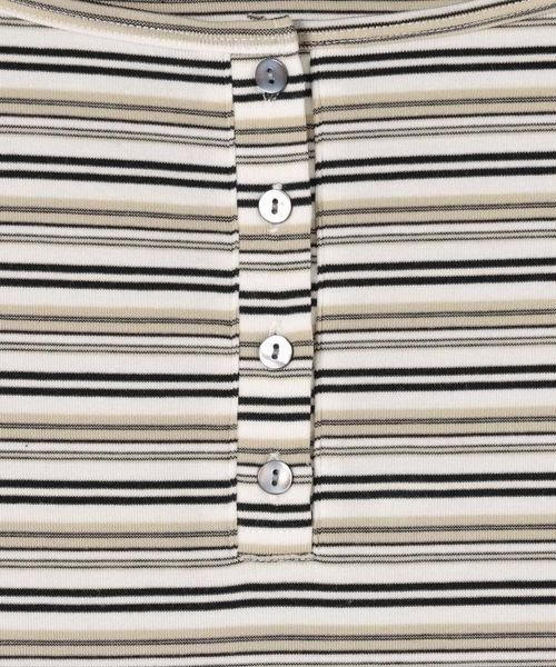 JEANASIS(ジーナシス)の「マルチボーダーヘンリーLST/589935(Tシャツ/カットソー・レディース・ホワイト系その他/ブラック/ブラウン系その他・FREE)」の11枚目の写真