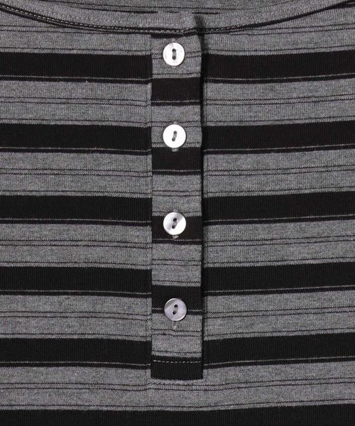 JEANASIS(ジーナシス)の「マルチボーダーヘンリーLST/589935(Tシャツ/カットソー・レディース・ホワイト系その他/ブラック/ブラウン系その他・FREE)」の10枚目の写真