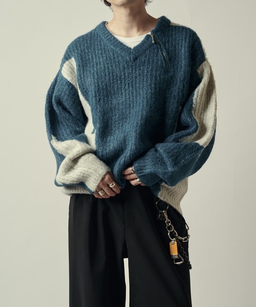 Lui's(ルイス)の「SURJENT ZIPデザインニット(ニット/セーター・メンズ・ブラック/ブルー・1/2)」の13枚目の写真
