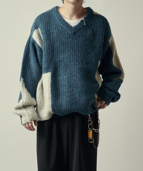 Lui's(ルイス)の「SURJENT ZIPデザインニット(ニット/セーター・メンズ・ブラック/ブルー・1/2)」の14枚目の写真