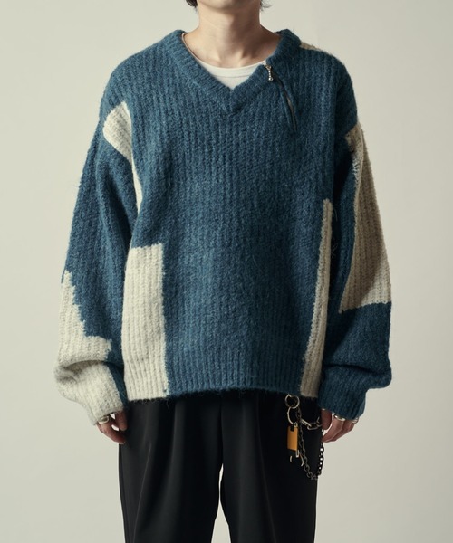 Lui's(ルイス)の「SURJENT ZIPデザインニット(ニット/セーター・メンズ・ブラック/ブルー・1/2)」の12枚目の写真
