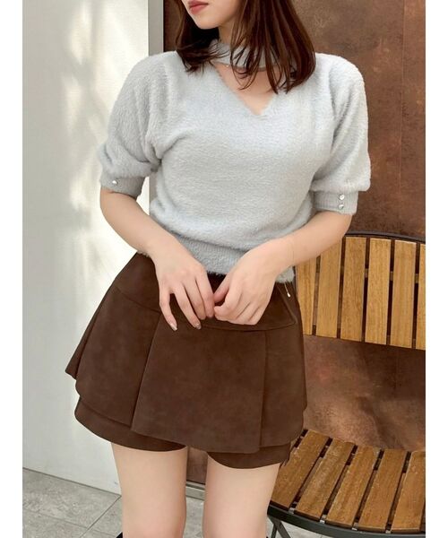 dazzlin(ダズリン)の「2wayシャギーハーフスリーブトップス(ニット/セーター・レディース・グレー/チャコールグレー/ピンク・FREE)」の16枚目の写真