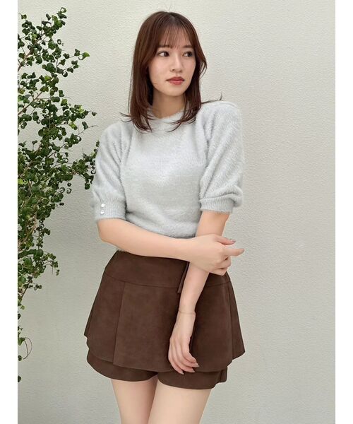 dazzlin(ダズリン)の「2wayシャギーハーフスリーブトップス(ニット/セーター・レディース・グレー/チャコールグレー/ピンク・FREE)」の17枚目の写真