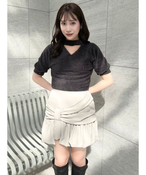 dazzlin(ダズリン)の「2wayシャギーハーフスリーブトップス(ニット/セーター・レディース・グレー/チャコールグレー/ピンク・FREE)」の21枚目の写真