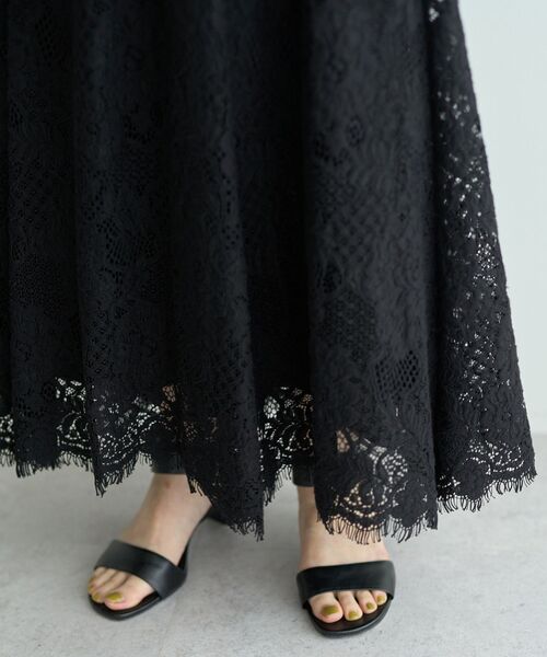 YECCA VECCA（イェッカヴェッカ）の「スカラップレースマーメイドスカート（スカート・レディース・ブラック/ピンク・M/S）」の17枚目の写真