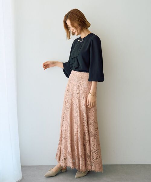 YECCA VECCA（イェッカヴェッカ）の「スカラップレースマーメイドスカート（スカート・レディース・ブラック/ピンク・M/S）」の20枚目の写真