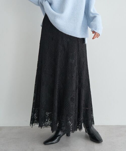 YECCA VECCA（イェッカヴェッカ）の「スカラップレースマーメイドスカート（スカート・レディース・ブラック/ピンク・M/S）」の2枚目の写真