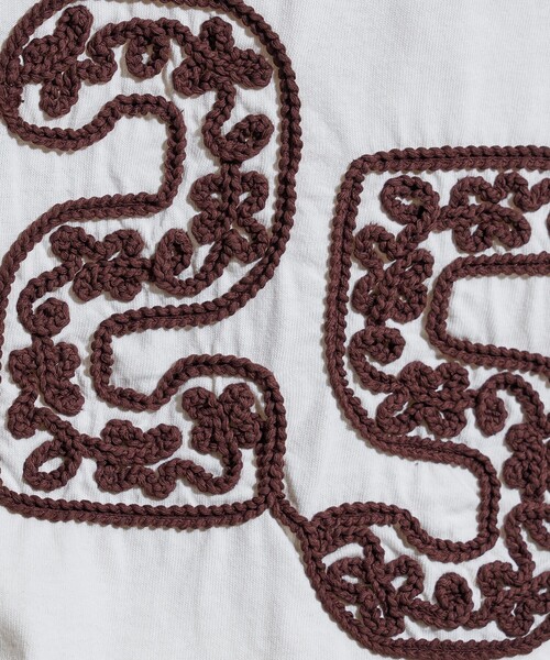 FREAK'S STORE（フリークスストア）の「コード刺繍 ナンバリングTシャツ（Tシャツ/カットソー・レディース・チャコールグレー/オフホワイト/パープル・ﾌﾘ-）」の7枚目の写真