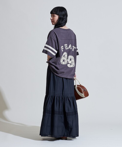 FREAK'S STORE（フリークスストア）の「コード刺繍 ナンバリングTシャツ（Tシャツ/カットソー・レディース・チャコールグレー/オフホワイト/パープル・ﾌﾘ-）」の11枚目の写真