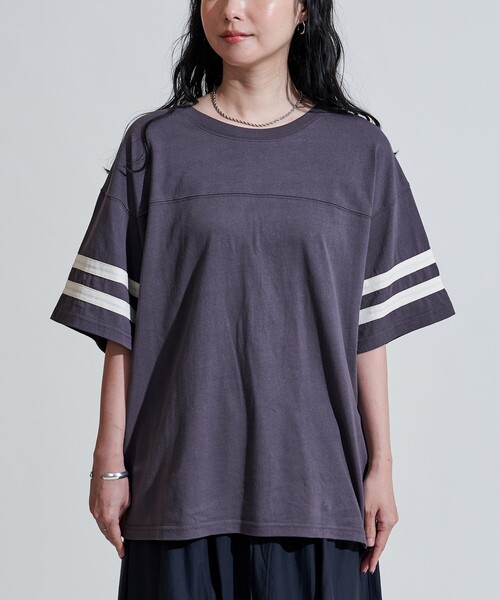 FREAK'S STORE（フリークスストア）の「コード刺繍 ナンバリングTシャツ（Tシャツ/カットソー・レディース・チャコールグレー/オフホワイト/パープル・ﾌﾘ-）」の17枚目の写真