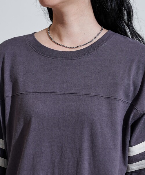 FREAK'S STORE（フリークスストア）の「コード刺繍 ナンバリングTシャツ（Tシャツ/カットソー・レディース・チャコールグレー/オフホワイト/パープル・ﾌﾘ-）」の21枚目の写真