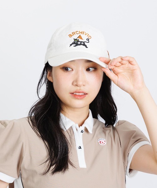 新作アルチビオ コーデュロイ刺繍キャップ 白 archivio｜【アルチビオ公式】コーデュロイ刺繍キャップ | Rakuten
