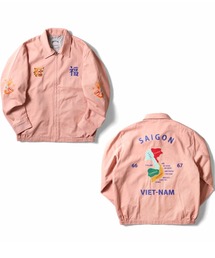 HOUSTON（ヒューストン）の「【26SS新色追加】HOUSTON ヒューストン COTTON VIETNAM JACKET 虎 MAP柄 刺繍 コットン ベトナムジャケット/ベトジャン/スーベニアジャケット（ブルゾン）」