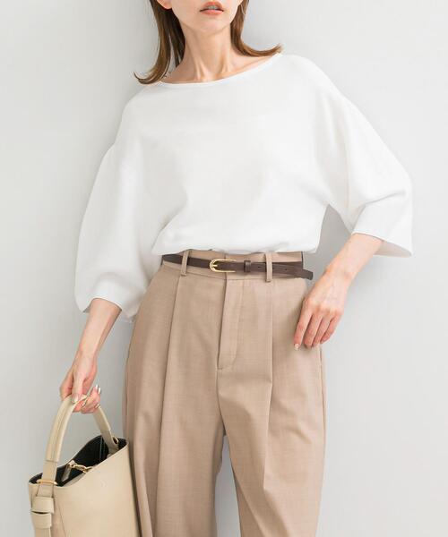 URBAN RESEARCH ROSSO WOMEN（アーバンリサーチ　ロッソ）の「ウォッシャブルホールガーメントニット（ニット/セーター・レディース・ホワイト/ブラウン系その他・FREE）」の2枚目の写真