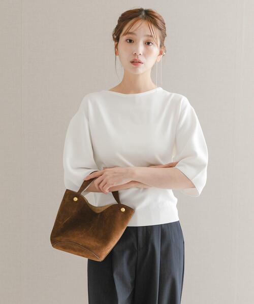 URBAN RESEARCH ROSSO WOMEN（アーバンリサーチ　ロッソ）の「ウォッシャブルホールガーメントニット（ニット/セーター・レディース・ホワイト/ブラウン系その他・FREE）」の5枚目の写真