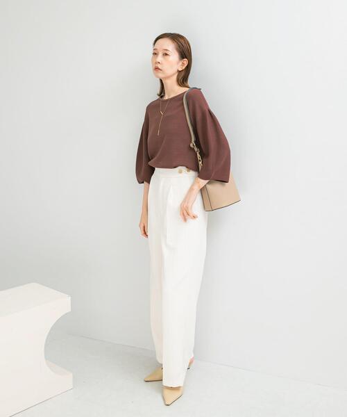 URBAN RESEARCH ROSSO WOMEN（アーバンリサーチ　ロッソ）の「ウォッシャブルホールガーメントニット（ニット/セーター・レディース・ホワイト/ブラウン系その他・FREE）」の12枚目の写真