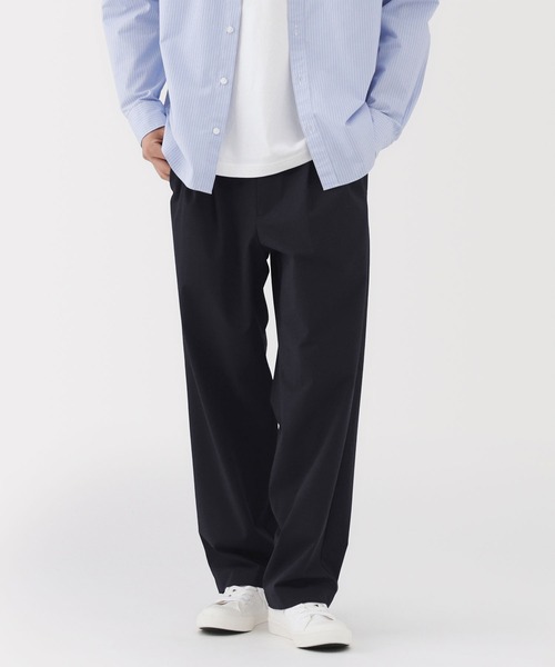 無印良品（ムジルシリョウヒン）の「紳士　乾きやすいイージータックワイドパンツ（その他パンツ・メンズ・ブラック/ブラウン系/チャコールグレー/ダークネイビー・S/M/L/XL）」の4枚目の写真