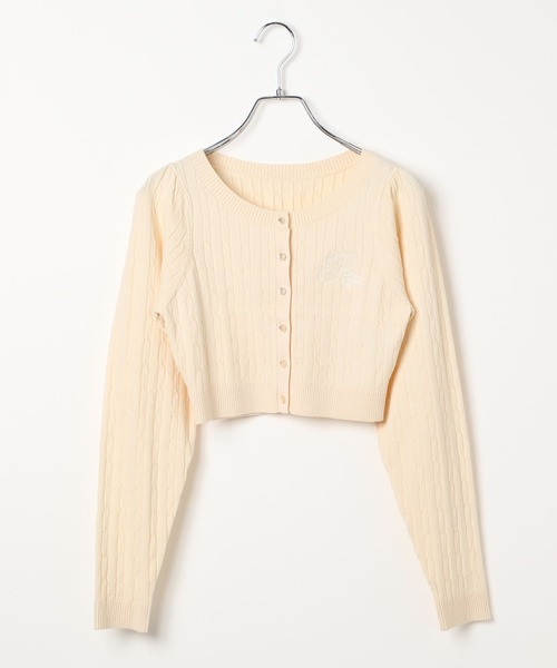 repipi armario（レピピ アルマリオ）の「【girly line】ケーブルニットショートカーディガン（カーディガン/ボレロ・キッズ・サックスブルー/ブラック/アイボリー・LARGE/MEDIUM）」の16枚目の写真