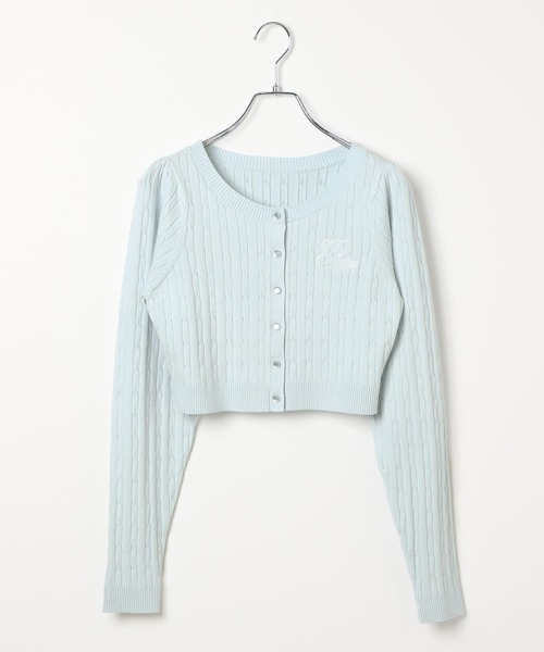 repipi armario（レピピ アルマリオ）の「【girly line】ケーブルニットショートカーディガン（カーディガン/ボレロ・キッズ・サックスブルー/ブラック/アイボリー・LARGE/MEDIUM）」の14枚目の写真