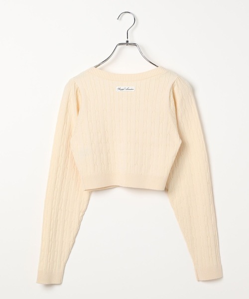 repipi armario（レピピ アルマリオ）の「【girly line】ケーブルニットショートカーディガン（カーディガン/ボレロ・キッズ・サックスブルー/ブラック/アイボリー・LARGE/MEDIUM）」の13枚目の写真