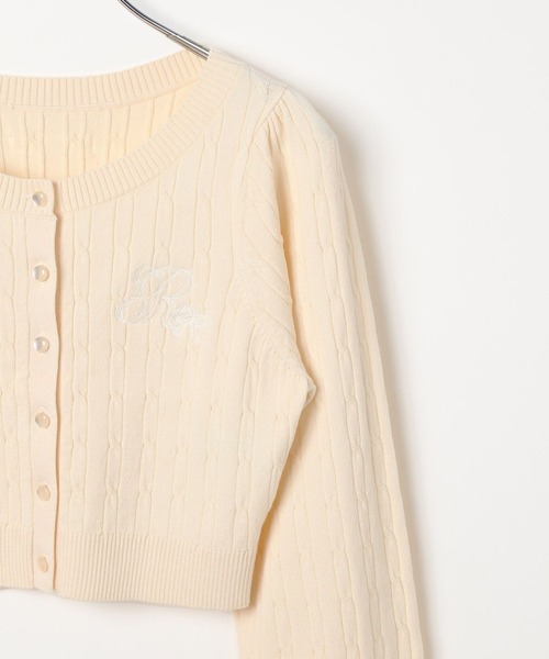 repipi armario（レピピ アルマリオ）の「【girly line】ケーブルニットショートカーディガン（カーディガン/ボレロ・キッズ・サックスブルー/ブラック/アイボリー・LARGE/MEDIUM）」の11枚目の写真