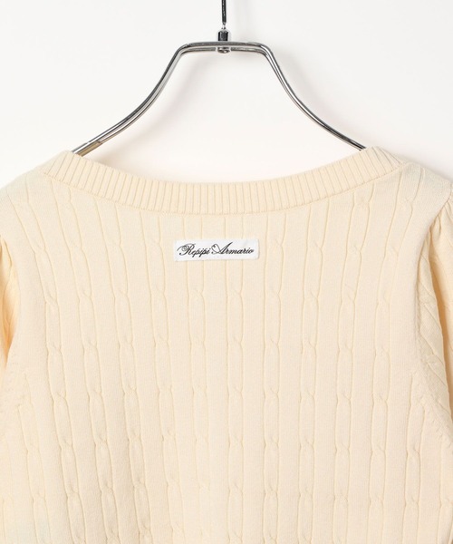 repipi armario（レピピ アルマリオ）の「【girly line】ケーブルニットショートカーディガン（カーディガン/ボレロ・キッズ・サックスブルー/ブラック/アイボリー・LARGE/MEDIUM）」の8枚目の写真