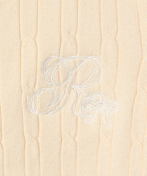 repipi armario（レピピ アルマリオ）の「【girly line】ケーブルニットショートカーディガン（カーディガン/ボレロ・キッズ・サックスブルー/ブラック/アイボリー・LARGE/MEDIUM）」の7枚目の写真