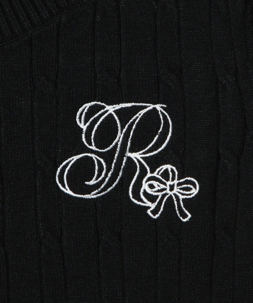 repipi armario（レピピ アルマリオ）の「【girly line】ケーブルニットショートカーディガン（カーディガン/ボレロ・キッズ・サックスブルー/ブラック/アイボリー・LARGE/MEDIUM）」の6枚目の写真