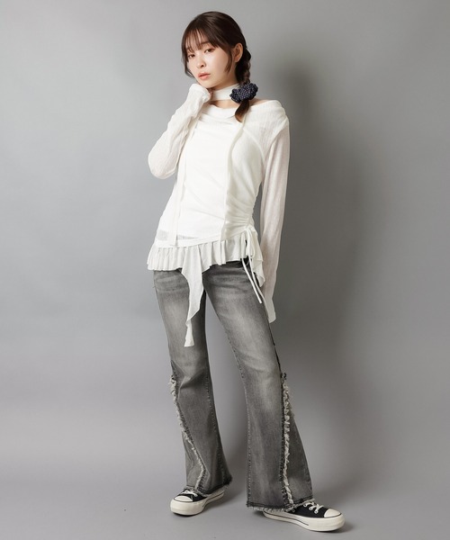 SPINNS（スピンズ）の「ワッフルシュシュ/ドット/NEO森ガール（シュシュ・レディース・レッド/ブラック・ONESIZE）」の4枚目の写真