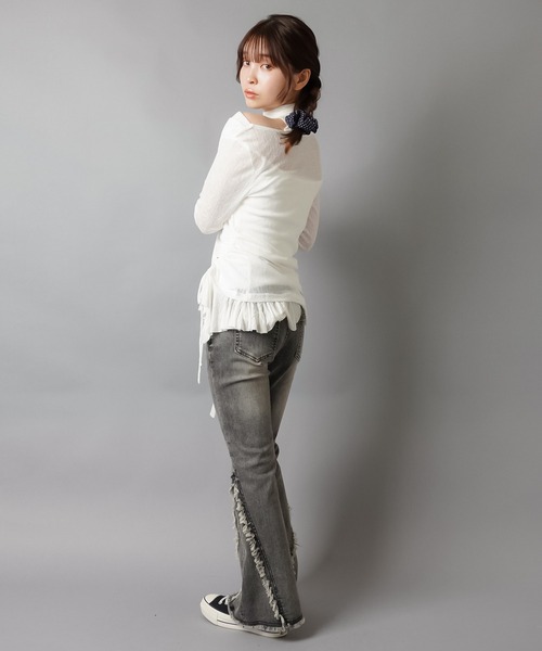 SPINNS（スピンズ）の「ワッフルシュシュ/ドット/NEO森ガール（シュシュ・レディース・レッド/ブラック・ONESIZE）」の5枚目の写真