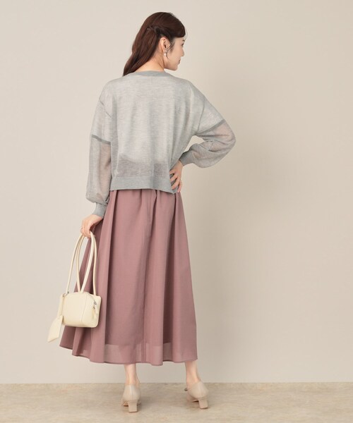 couture brooch(クチュールブローチ)の「LEVITAシアージップアップブルゾン(カーディガン/ボレロ・レディース・アイボリー/ライトグレー/ブラック・42/38)」の20枚目の写真