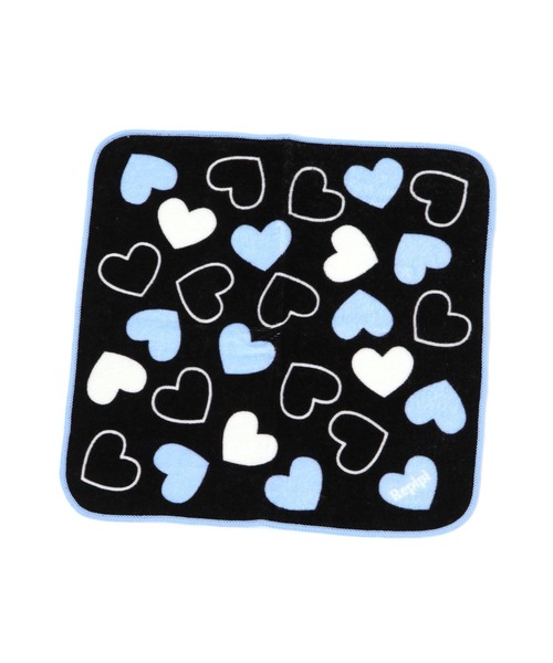 repipi armario(レピピ アルマリオ)の「ランダムハートハンカチタオル(ハンカチ/ハンドタオル・キッズ・ブラック/ピンク/パープル・FREE)」の1枚目の写真