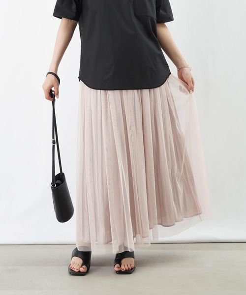 LUCA/LADY LUCK LUCA(ルカ/レディラックルカ)の「LC/LLL リバーシブルチュールプリーツスカート(スカート・レディース・グレー/ベージュ・FREE)」の1枚目の写真