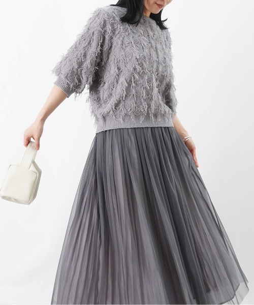 LUCA/LADY LUCK LUCA(ルカ/レディラックルカ)の「LC/LLL リバーシブルチュールプリーツスカート(スカート・レディース・グレー/ベージュ・FREE)」の22枚目の写真