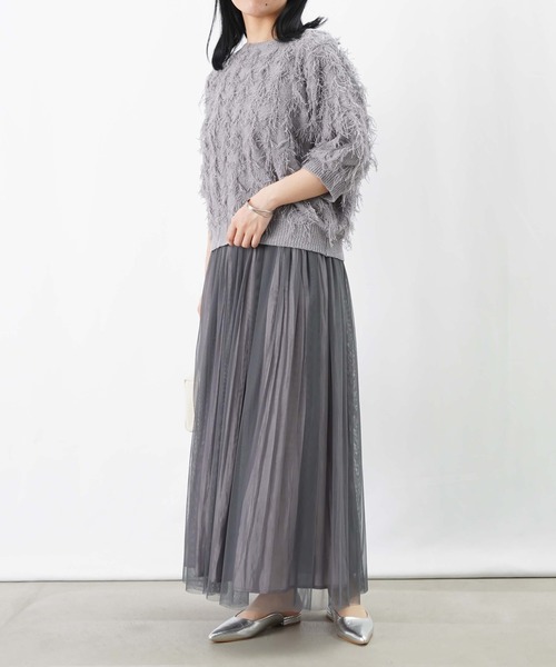 LUCA/LADY LUCK LUCA(ルカ/レディラックルカ)の「LC/LLL リバーシブルチュールプリーツスカート(スカート・レディース・グレー/ベージュ・FREE)」の19枚目の写真