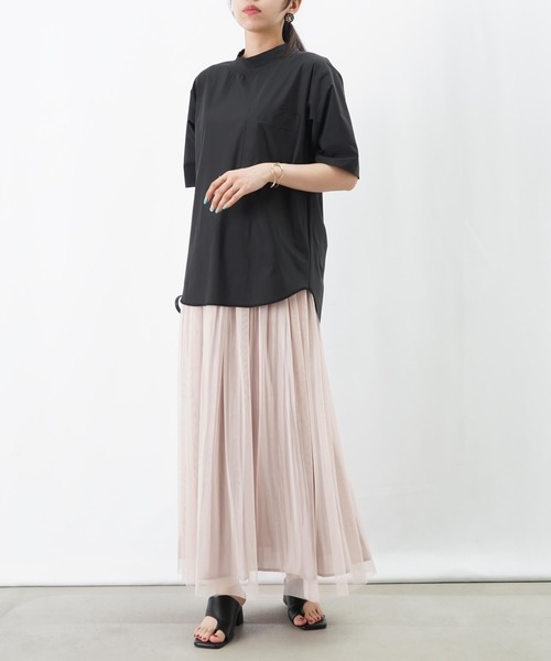 LUCA/LADY LUCK LUCA(ルカ/レディラックルカ)の「LC/LLL リバーシブルチュールプリーツスカート(スカート・レディース・グレー/ベージュ・FREE)」の4枚目の写真