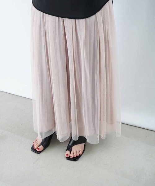 LUCA/LADY LUCK LUCA(ルカ/レディラックルカ)の「LC/LLL リバーシブルチュールプリーツスカート(スカート・レディース・グレー/ベージュ・FREE)」の11枚目の写真