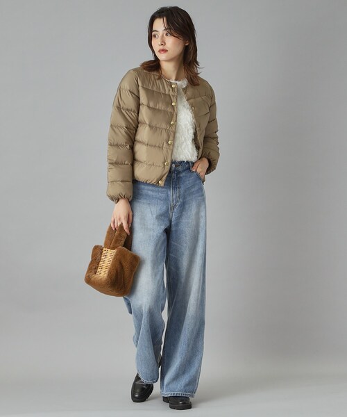 Traditional Weatherwear（トラディショナルウェザーウェア）の「Traditional Weatherwear（トラディショナル ウェザーウェア）ARKLEY ダウンジャケット（ダウンジャケット/コート・レディース・ブラック/ベージュ/グレー・01/02）」の10枚目の写真